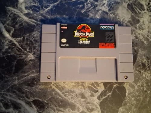 Jurassic Park Part 2 The Chaos Continues SNES Authentic Tested Contacts Cleaned