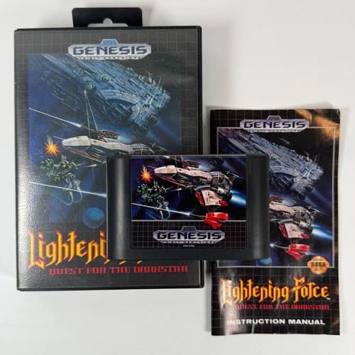 Lightening Force Quest For The Darkstar Sega Genesis Complete w/ Manual CIB