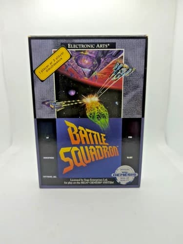 Sega Genesis Battle Squadron (EA, 1990) *CARDBOARD BOX, CIB W/REG CARD, EC*