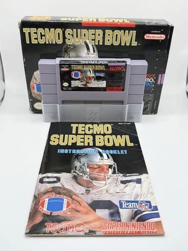 Tecmo Super Bowl Super Nintendo Entertainment System CIB Complete SNES