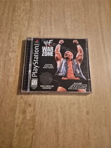 WWF Warzone War Zone Playstation 1 PS1 Black Label Complete with Reg Card