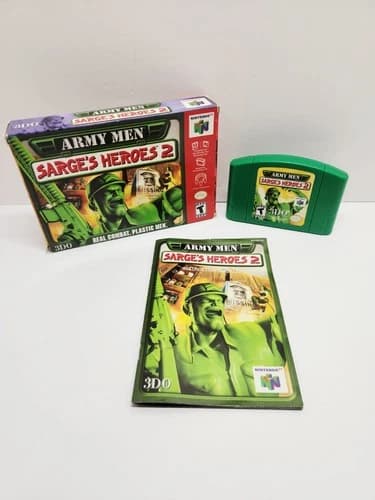 Army Men Sarges Heroes 2 Nintendo 64 N64 CIB Authentic Tested