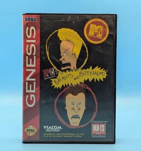 MTV's Beavis and Butt-Head (Sega Genesis) CIB Complete. Box Game Manual