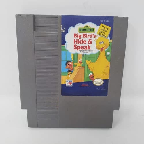 Sesame Street Big Bird's Hide And Speak Nintendo NES Authentic Game Cartridge