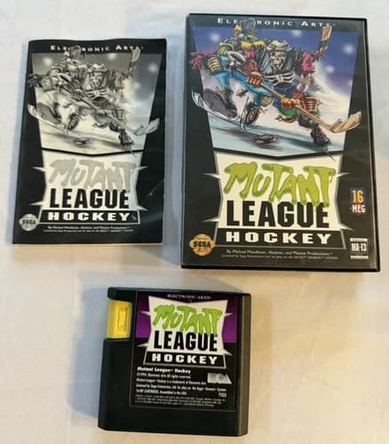 Mutant League Hockey (Sega Genesis, 1994) Complete Nice Shape TESTED & WORKING