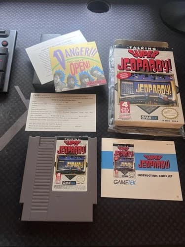 Talking Super Jeopardy (Nintendo NES) COMPLETE w/ Box manual game WORKS!