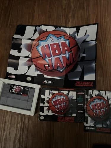 CIB NBA Jam (Super Nintendo Entertainment System, 1994) Complete In Box