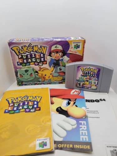 Pokemon Puzzle League Nintendo 64 N64 Authentic Tested & Working CIB