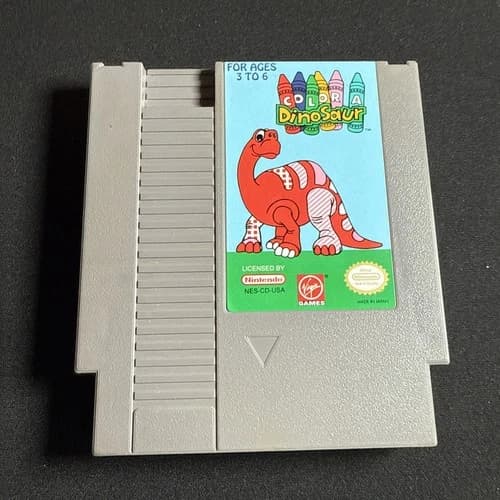 Color a Dinosaur NES game Great Condition Cart Nintendo CLEAN LABEL