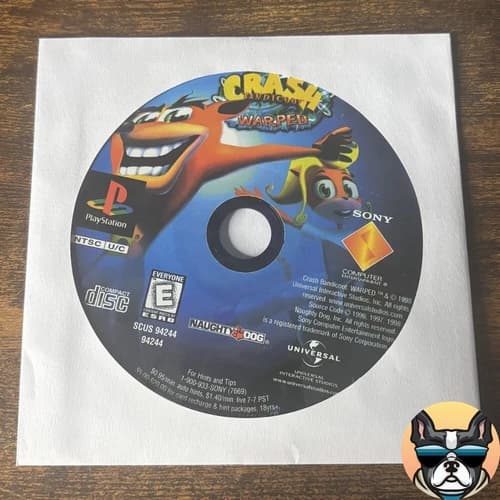 Crash Bandicoot Warped: PS1 PlayStation - Game Only! - Tested/Works!