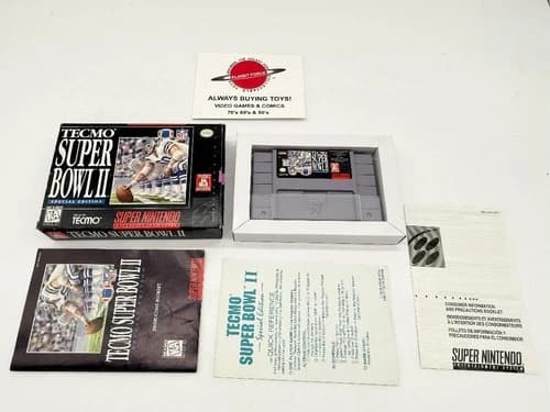 Tecmo Bowl II Special Edition Super Nintendo SNES Complete CIB Video Game Works