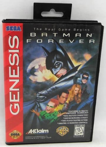 Batman Forever (Sega Genesis, 1995) Complete CIB Tested & Working