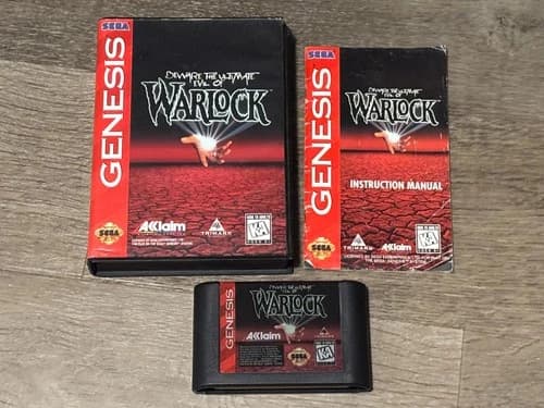 Warlock Sega Genesis Complete CIB Cleaned & Tested Authentic