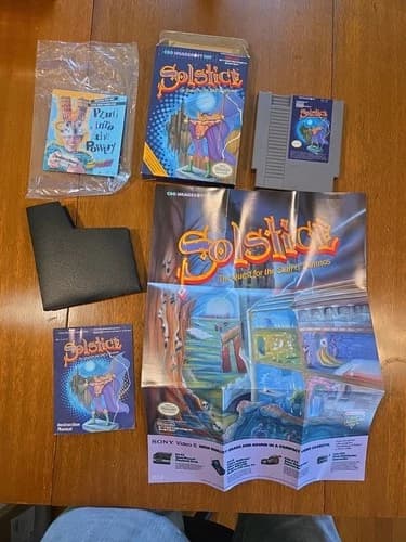 Solstice the Quest for the Staff of Demnos, Nintendo NES, CIB, works.