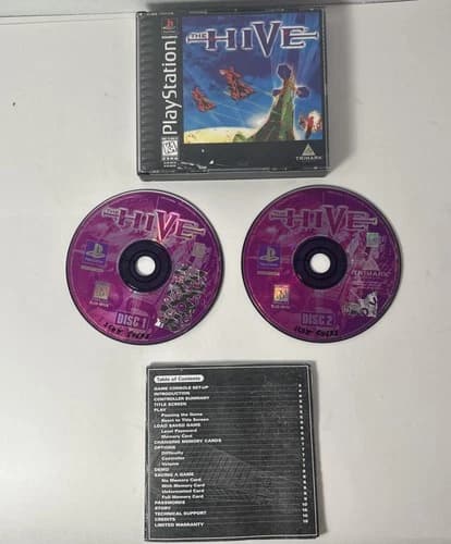 The Hive Sony PlayStation PS1 Complete CIB 2-Disc Sci-Fi Shooter Tested