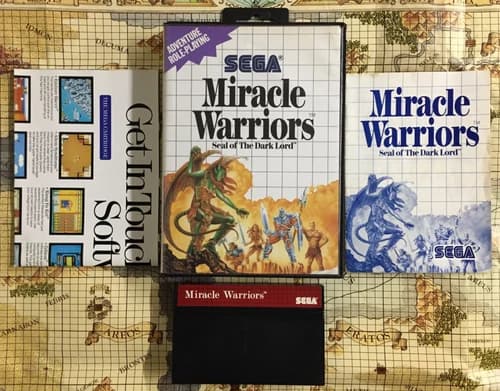 MIRACLE WARRIORS Seal of the Dark Lord SEGA MASTER SYSTEM Complete CIB w/ MAP