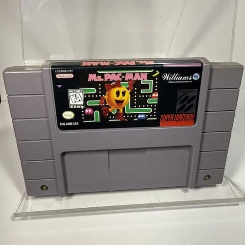 Ms. Pac-Man Pacman Super Nintendo SNES Original Authentic Genuine Game Tested