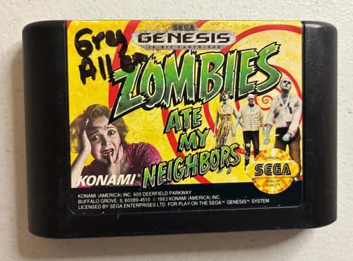 Zombies Ate My Neighbors Sega Genesis 1993 Cartridge ONLY - Tested and Working