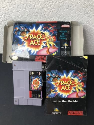 Space Ace Super Nintendo SNES CiB 1994 Absolute Official Action Tested Works
