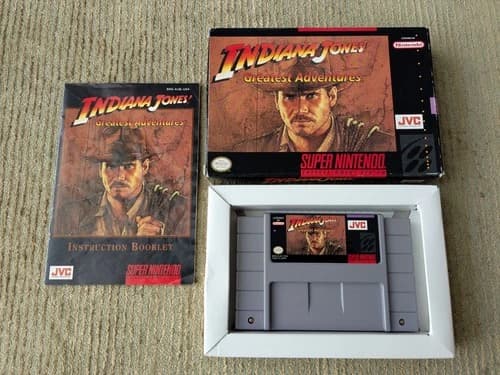 Indiana Jones' Greatest Adventures Super Nintendo SNES Complete CIB Tested