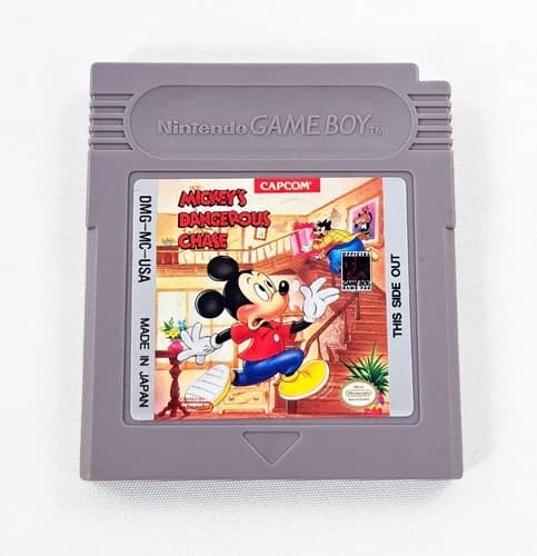 MICKEY'S DANGEROUS CHASE 1991 Authentic Nintendo Game Boy Clean Pins Tested