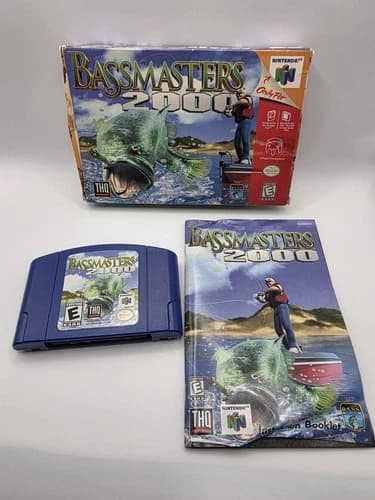 Bassmasters 2000 Complete Nintendo 64, 1999, THQ, Fishing, CIB