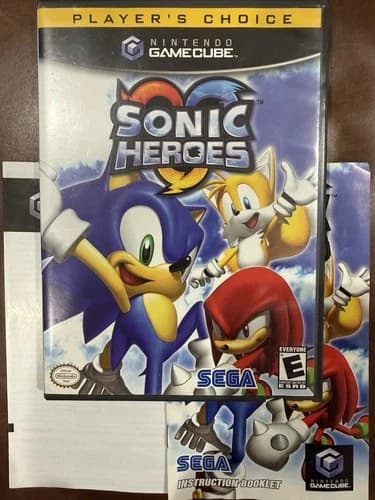 SEGA Sonic Heroes Nintendo GameCube Manual Inserts CIB GC Player’s Choice