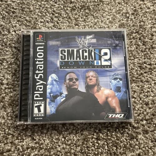 WWF SmackDown 2: Know Your Role Sony PlayStation 1 PS1 Black Label CIB Tested