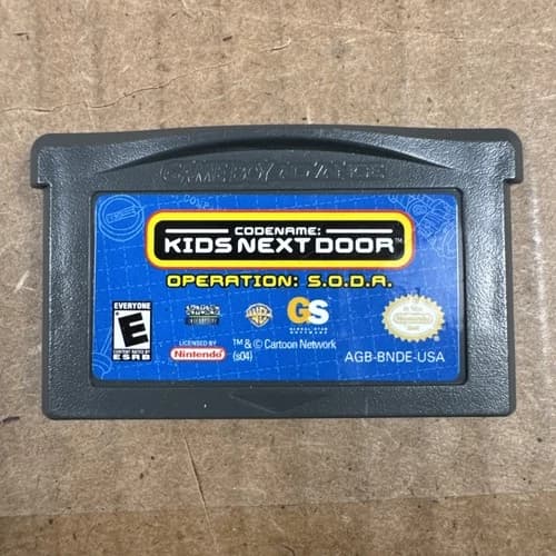 Codename Kids Next Door Operation S.O.D.A Game Boy Advance GBA Cartridge Tested