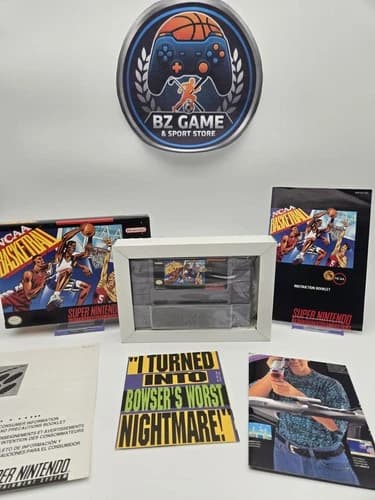 NCAA Basketball Nintendo SNES Complete In Box CIB