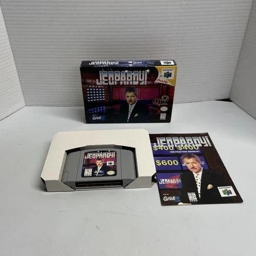Jeopardy (Nintendo 64, 1998) Authentic Complete w/ Box & Manual Tested & Works