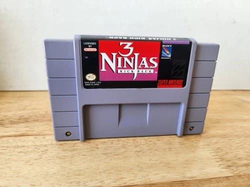 *RARE* 3 Ninjas Kick Back (Super Nintendo SNES) Cart Only Authentic Tested!