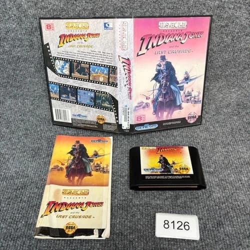 Indiana Jones and the Last Crusade Sega Genesis Complete Manual CIB Tested