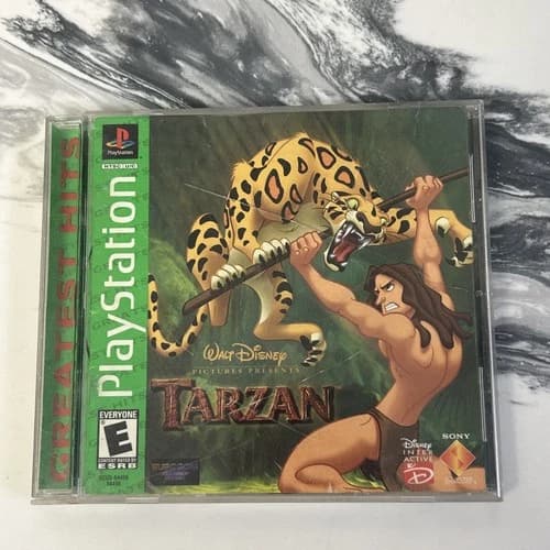 Disney's Tarzan (Sony PlayStation 1) PS1 Complete W/ Manual Black Works Read!