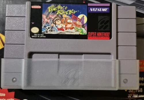 POCKY & ROCKY FOR SUPER NINTENDO SNES AUTHENTIC! CLEANED & TESTED!