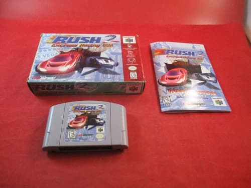 Rush 2: Extreme Racing USA (Nintendo 64 N64) COMPLETE w/ Box manual game WORKS!