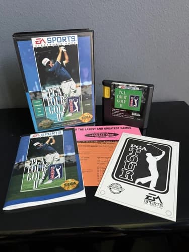 VTG Sega Genesis 1992 PGA Tour Golf 2 Video Game Complete In Box CIB Excel Cond