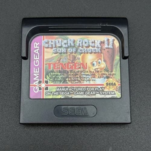 Chuck Rock 2 II Son of Chuck (SEGA Game Gear, 1993) Authentic Cart TESTED