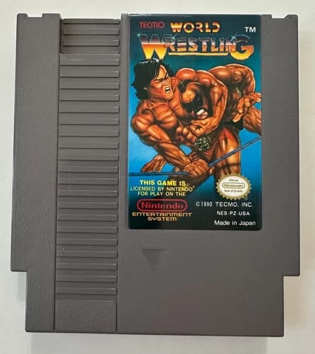 Tecmo World Wrestling NES Game Clean Label Loose Tested