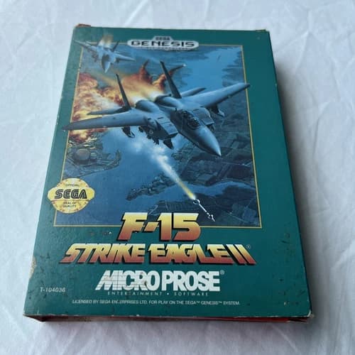 F-15 Strike Eagle II 2 Sega Genesis Complete CIB Tested Authentic Cardboard Box