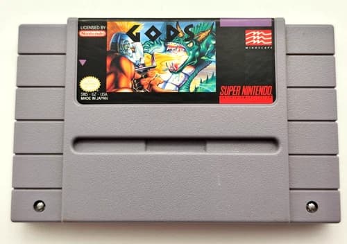 Gods (Super Nintendo SNES, 1992) *Cart Only* Authentic Tested & Cleaned!