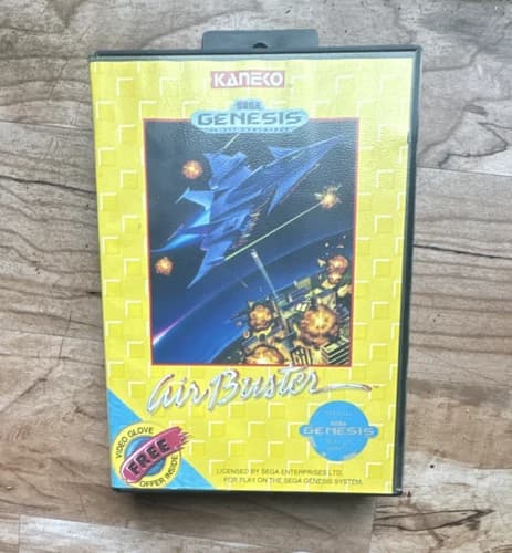 Kaneko Air Buster Sega Genesis Shoot 'em Up Complete Cartridge Manual Case
