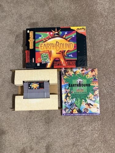 Nintendo SNES Earthbound Video Game Complete in Box (CIB) W/ Scratch And Sniff