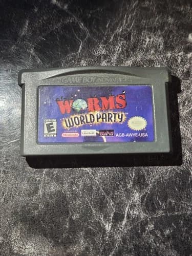 Worms World Party Nintendo Game Boy Advance GBA Loose Cartridge Only Tested