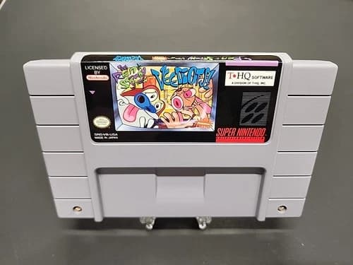 The Ren and Stimpy Show Veediots -Super Nintendo SNES- 1993 Cleaned and Tested