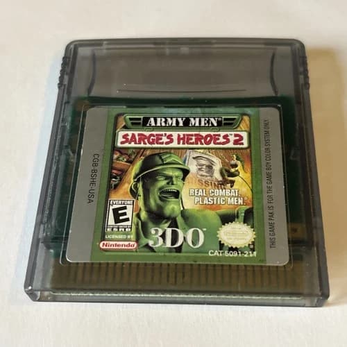 Army Men Sarge's Heroes 2 Nintendo Gameboy Color Authentic Tested Working