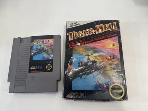 Tiger-Heli w/ Box Nintendo 1987 NES Cartridge Tested & Working Near CIB