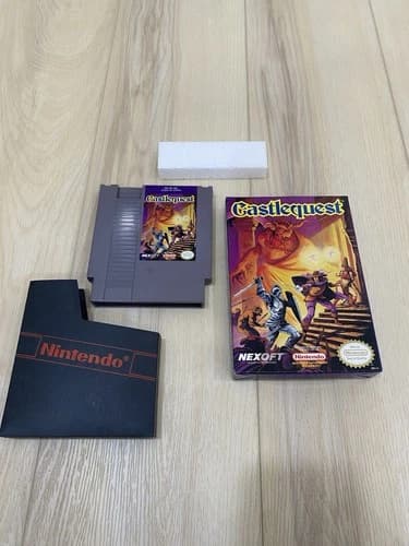 Castlequest Complete (Nintendo NES) Box Sleeve And Cartridge