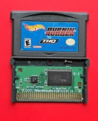 Hot Wheels Burnin Rubber Game Boy Advance Nintendo GBA Racing Kids Cleaned Works