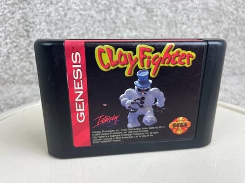Clay Fighter Sega Genesis 1994 Game Cartridge